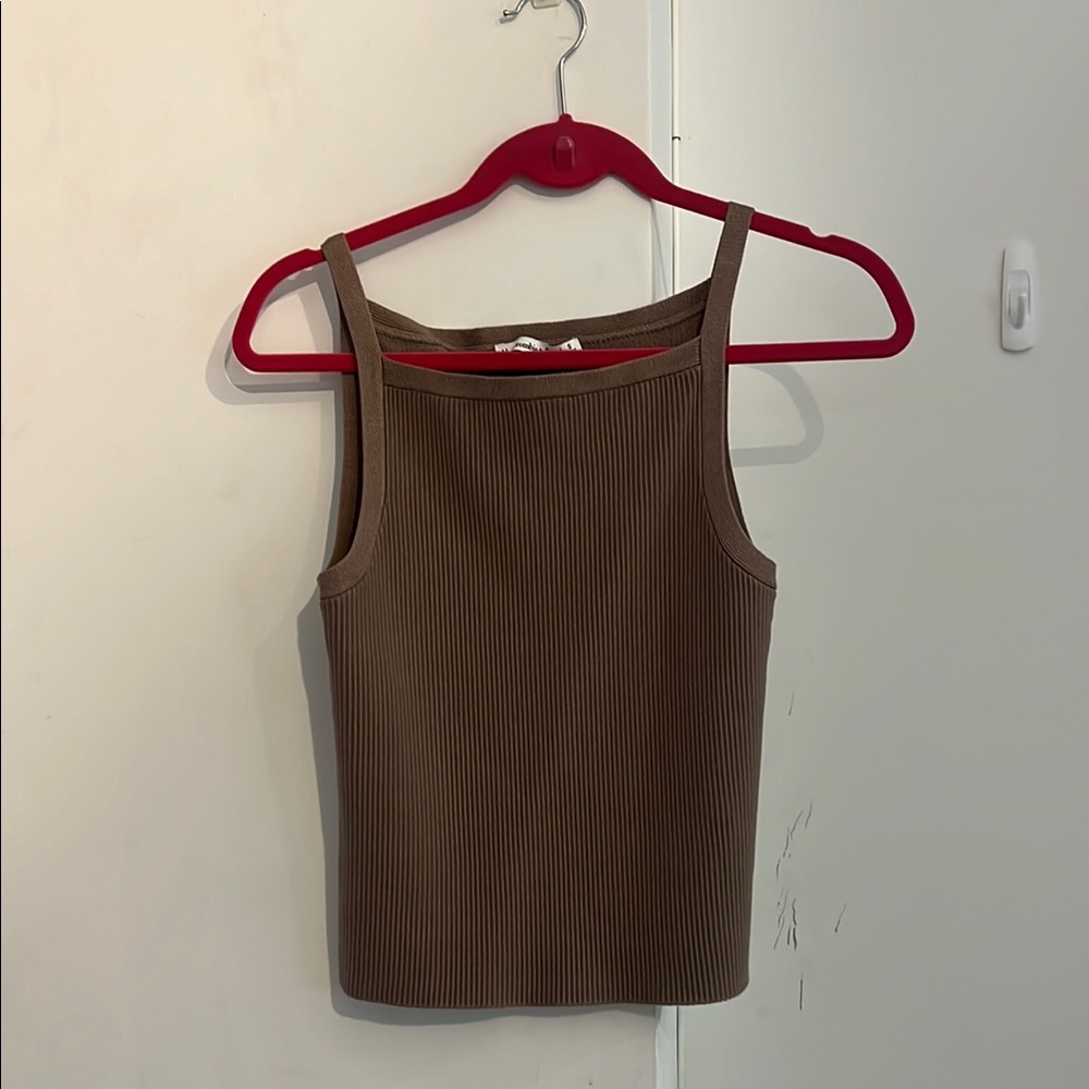 Brown ribbed tank Abercrombie & Fitch size small
